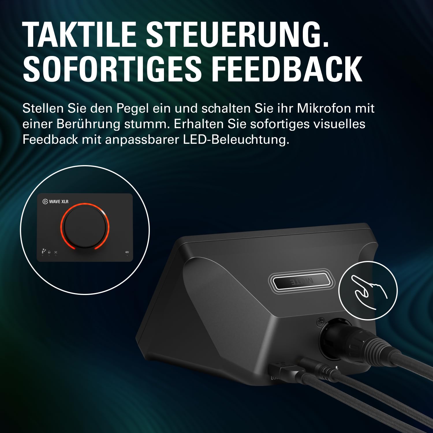 Elgato Wave XLR MK.2 - USB-Audio-Interface und DSP-Mixer für XLR-Mikrofone, 80dB Gain, Onboard-Effekte, LED-Feedback, Touch Mute, funktioniert mit Stream Deck, PC & Mac