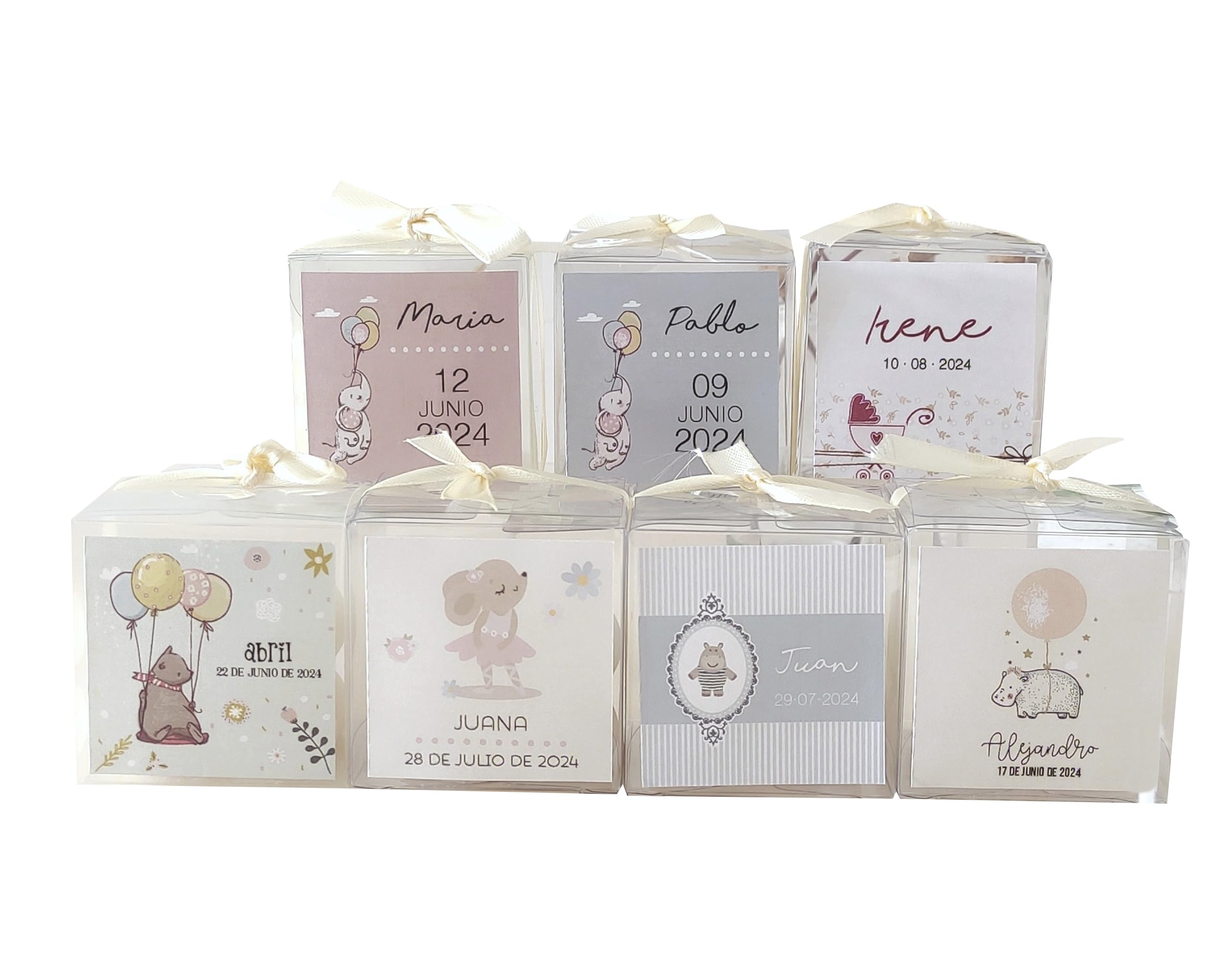Set 12 Velas Aromáticas Bubble Personalizadas para el Bautizo, Aroma Chai, Regalo Ideal para los Invitados, Varios Diseños a Escoger