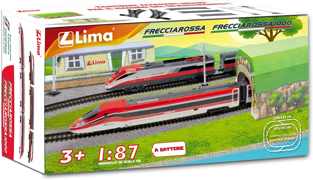 Lima Train Set Pfeilrossa 1:87, ETR500 and ETR1000, Model Kit Scala HO, Battery Operated, from 3 Years