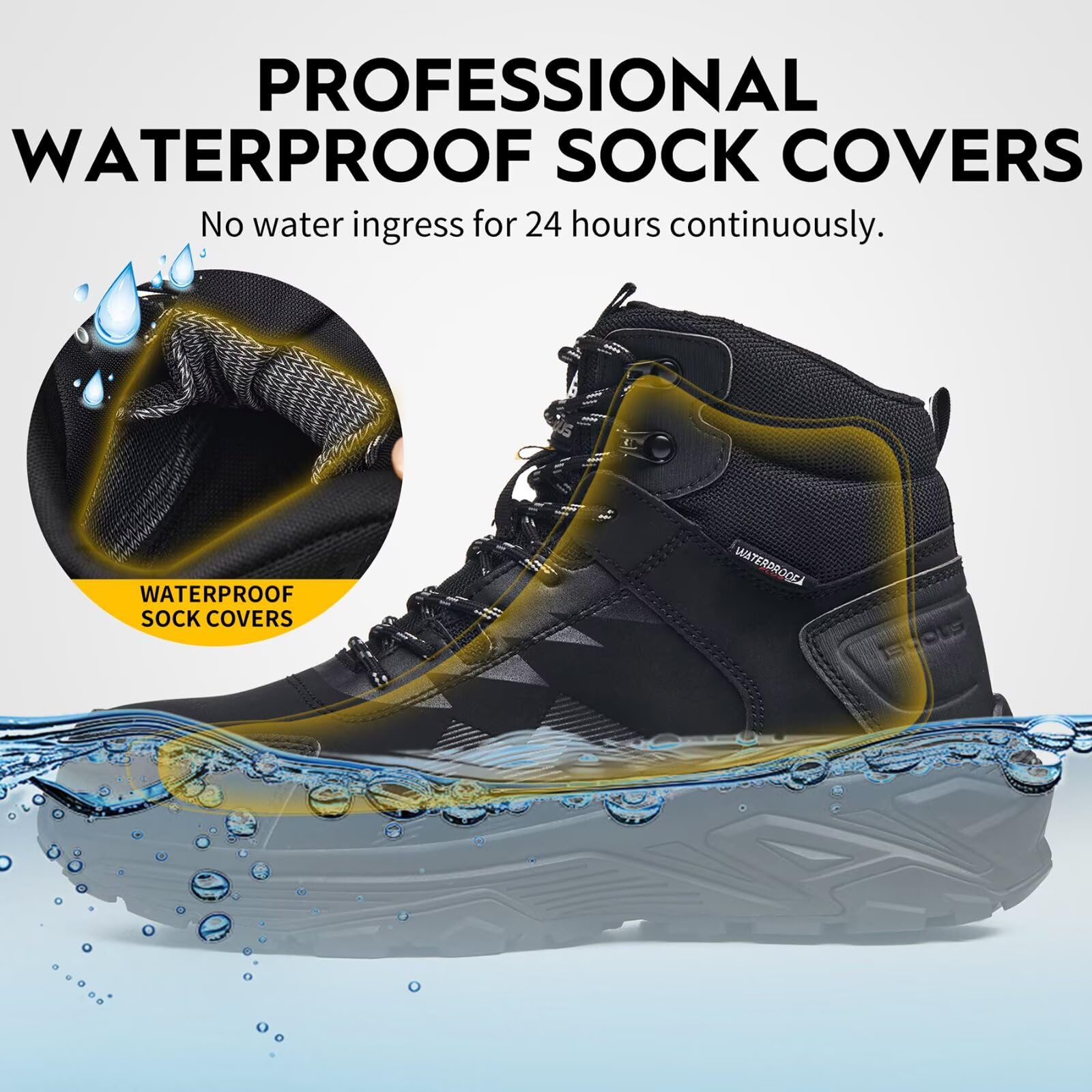 Botas de Seguridad para Hombre S3 Impermeable Zapatos de Seguridad Mujer Altos ESD Ligeros Botas de Trabajo Antiestático