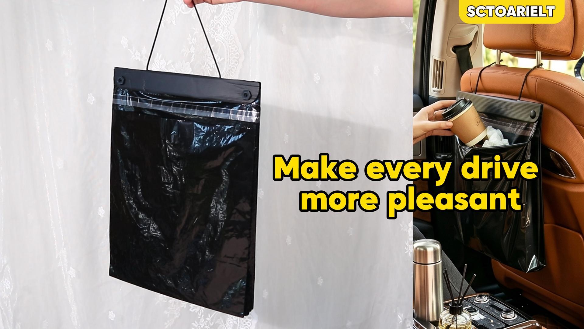 Image of 40 Count Hanging Car Trash Bags, Disposable Leak-proof Garbage Can for Car