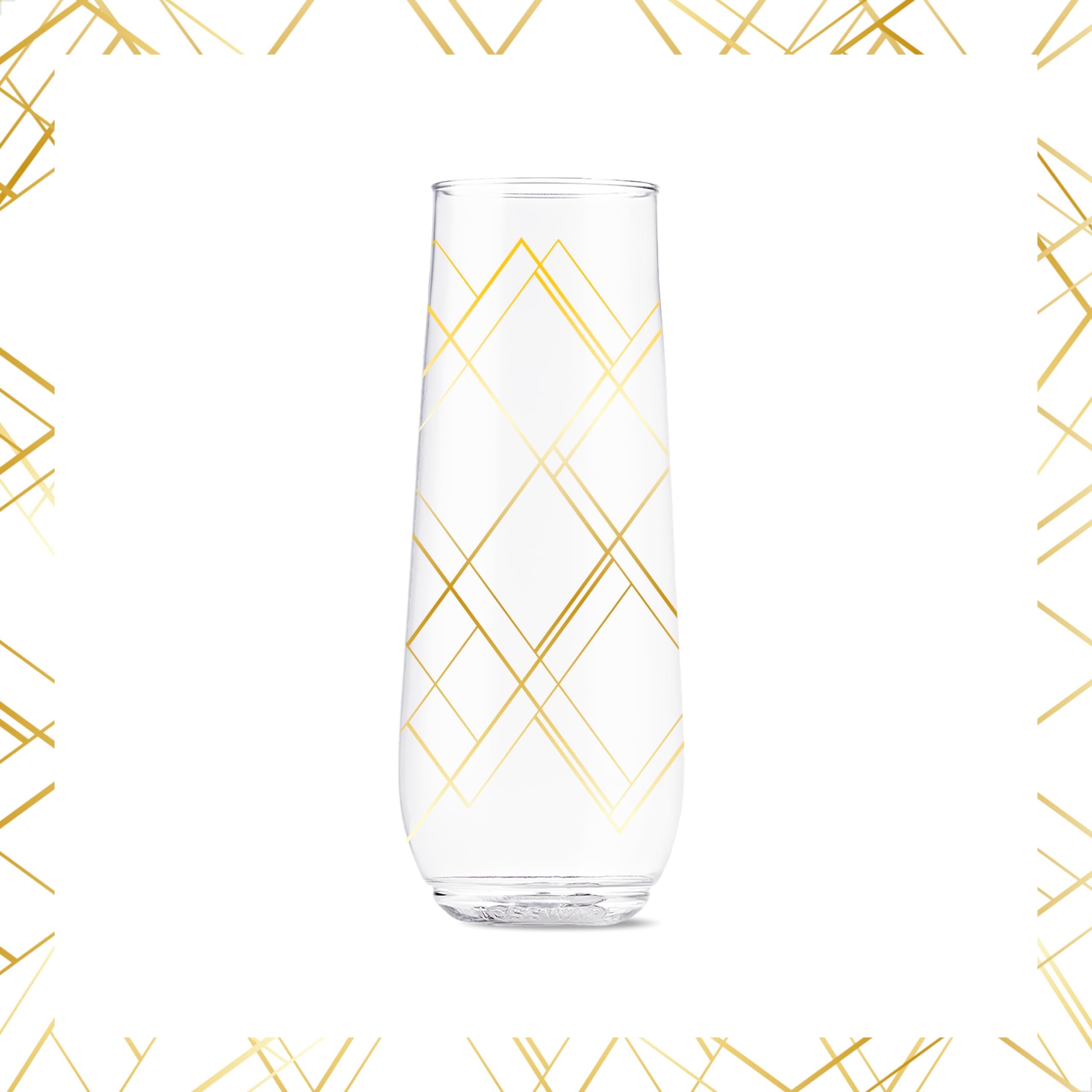 TOSSWARE Copas de champán POP de 255 ml, de plástico transparente, reciclables, irrompibles y transparentes