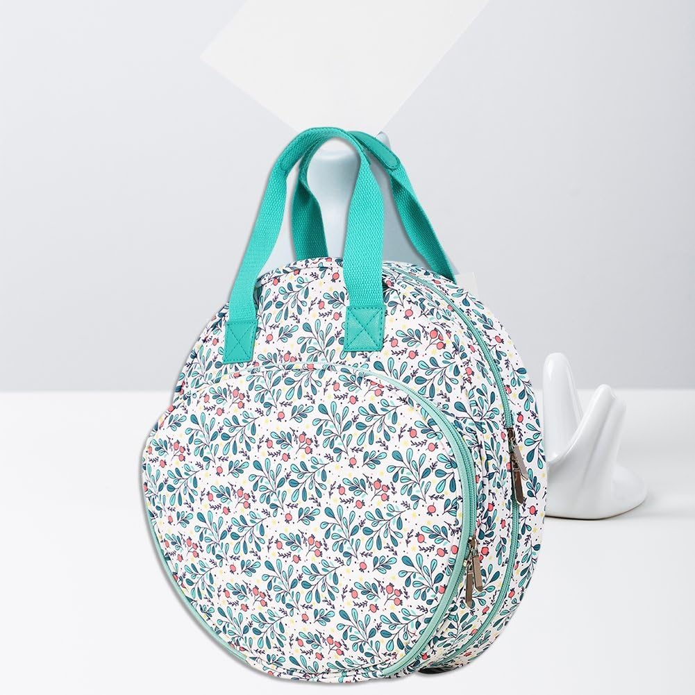 Embroidery Tool Storage Bag, Maple Leaf Round Embroidery Thread Handbag Knit Tote Bag Sewing Accessories