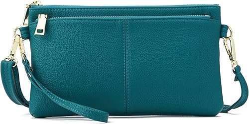 ZOOEASS Bolso cruzado pequeño con triple cremallera, bolso ligero de cuero vegano, incluye hombro ajustable