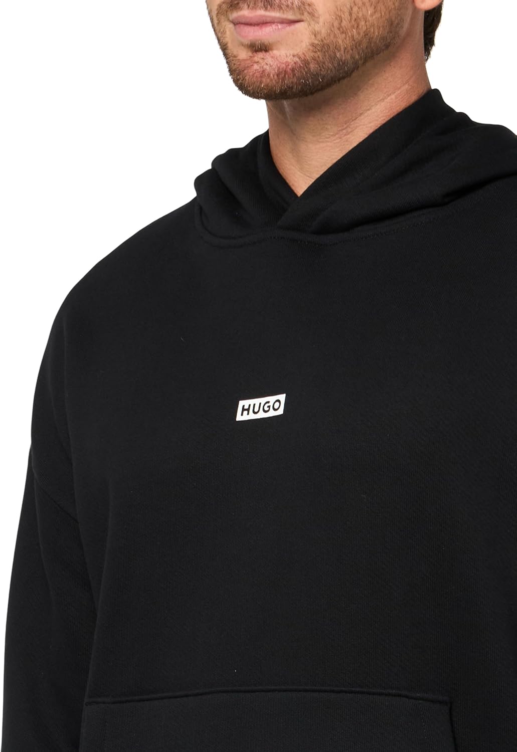 HUGO mens Back Printed Logo Hooded Sweatshirt - Image 3