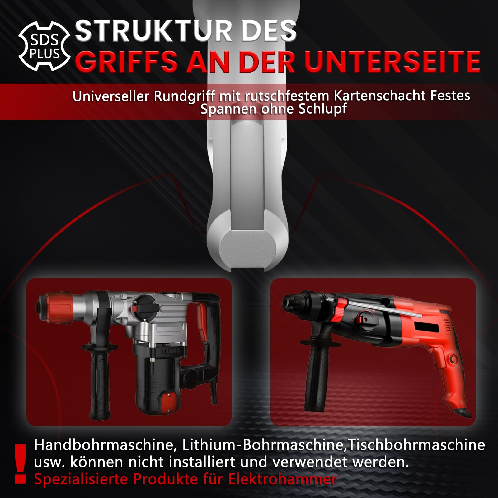 CSOOM Otwornica do betonu 115 mm z przedłużeniem SDS-Plus 220 mm, zestaw otwornic do betonu, 4 x wiertło centrujące 8 x 110 mm, końcówka z twardego metalu, 2 x wiertło centrujące
