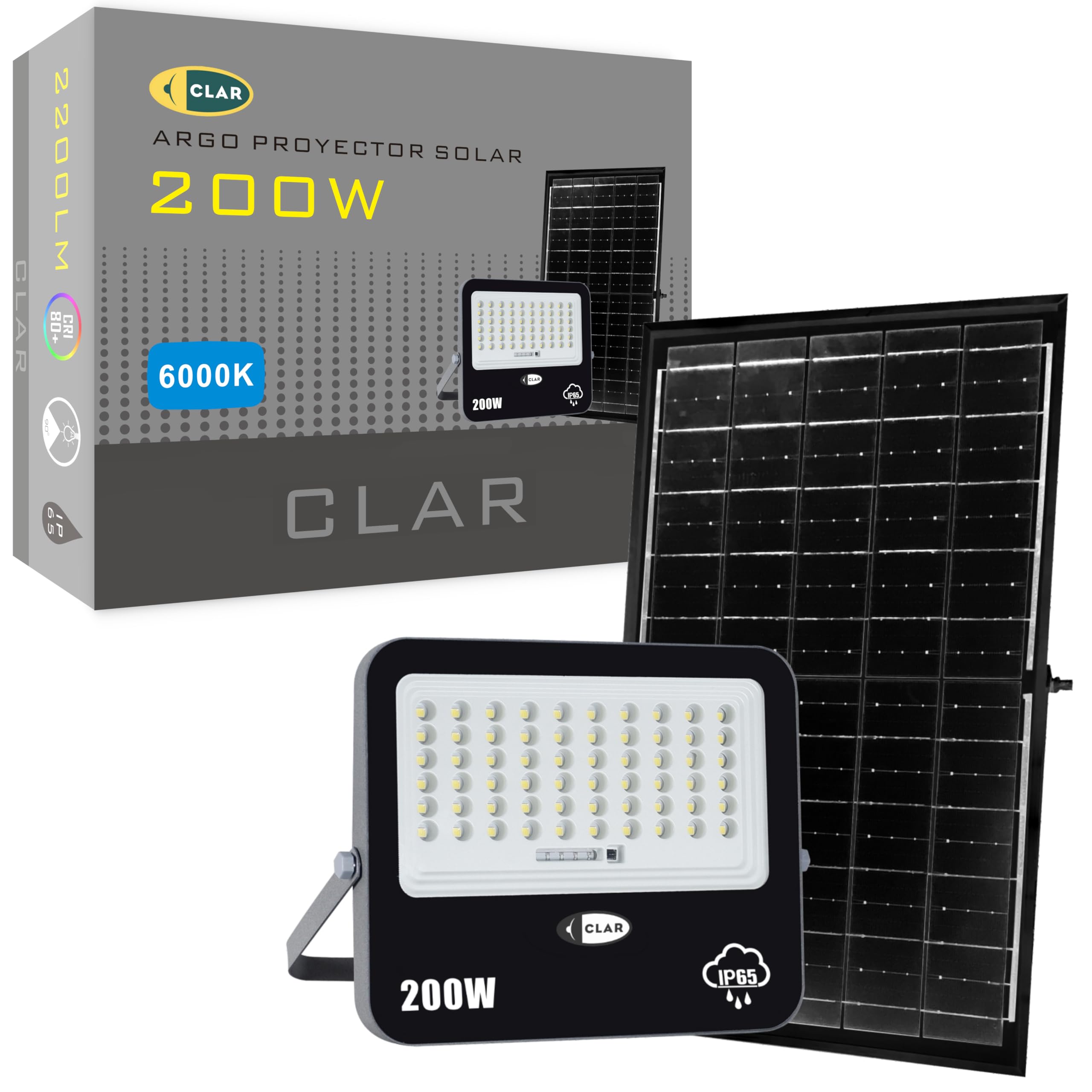 CLAR Argo Solar LED Spotlight with Panel, Outdoor Headlight, Spotlights (Pack of 1) — image 1