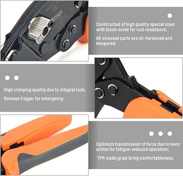 iCrimp SN-TG16 Ferrule Crimper for End Sleeves, AWG 24-6 | Ratcheting ferrule crimper for wire end sleeves and terminal block wiring, AWG 24-6 / 0.25-16 mm2