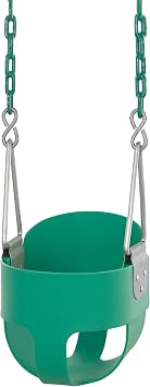 Machrus Swingan Toddler Swing Seat for Outside- Baby Swing for Swingset- High Back Bucket Swing with Adjustable Vinyl Coated Chains- Sturdy Infant Outdoor Swing- Fully Assembled, AntiRust, Max 220lbs