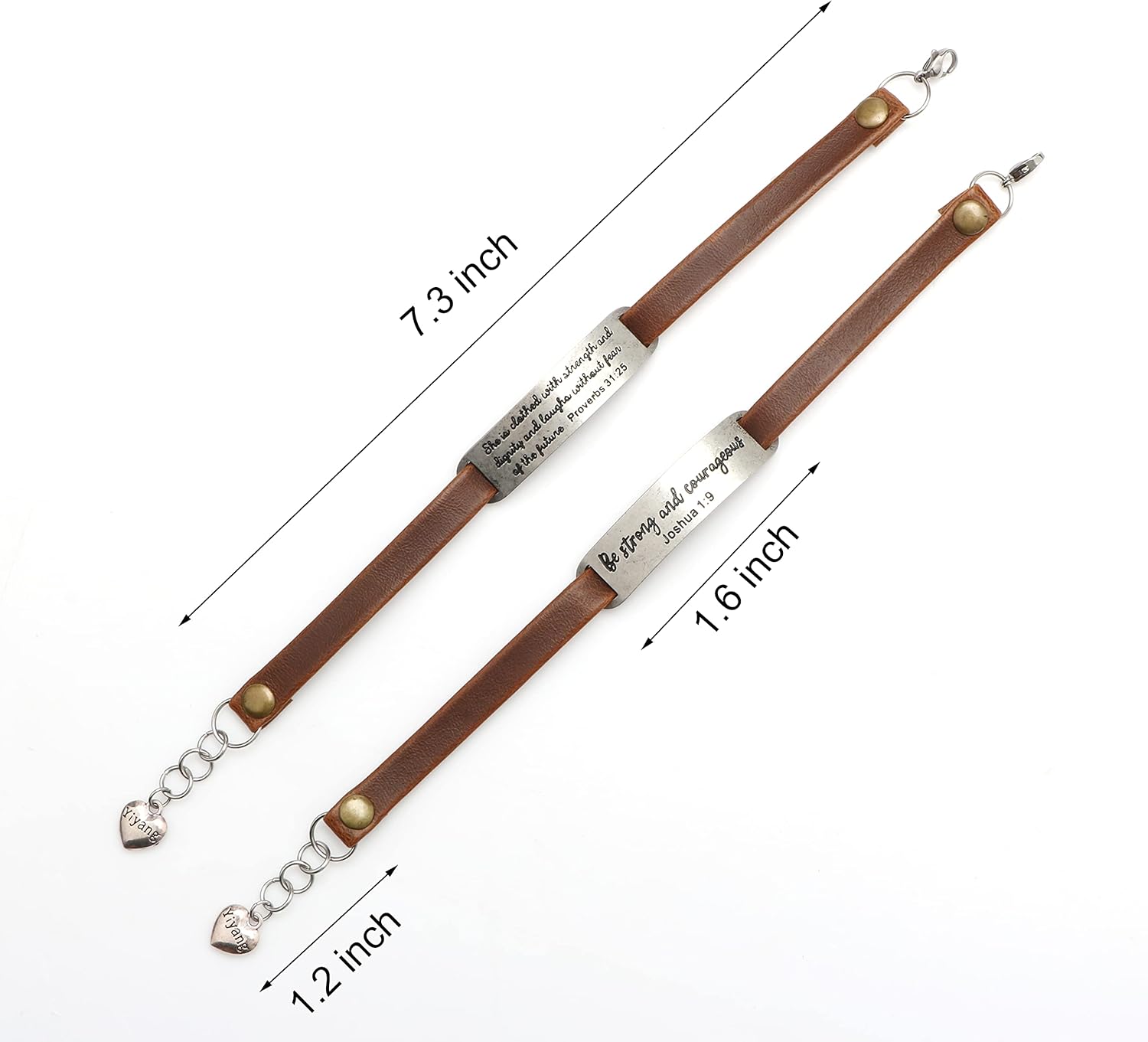 Yiyang Christian Gifts Leather Bracelet for Women Inspirational Faith Bible Verse Religious Jewelry Christmas Birthday Baptism Gift for Women - Image 6