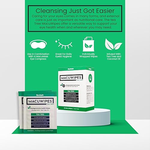 Miniatura 6 de Macuhealth Vitaminas oculares de triple carotenoide para adultos con luteína y zeaxantina (90 cápsulas blandas, suministro para 3 meses) y MacuWipes