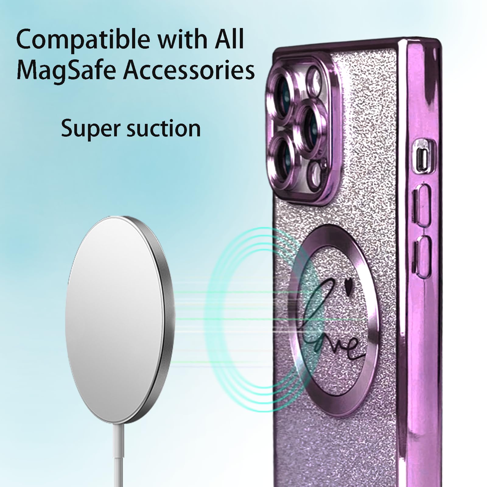 COOWEEK Funda Magnética Para IPhone 14 Pro Max, Protección Completa De La Camara Compatible Con Magsafe 6 7 Pulgadas Vino Tinto