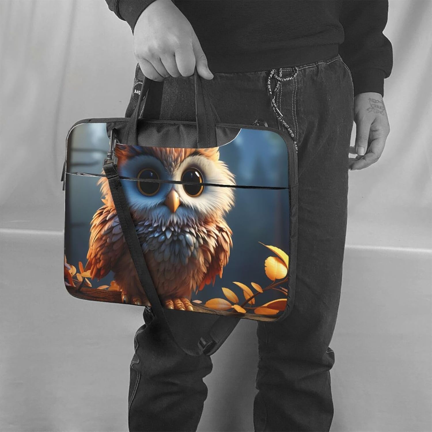 Laptop Bag Cute owl Messenger Shoulder Bag for Laptop or Tablet Carrying Case image 2