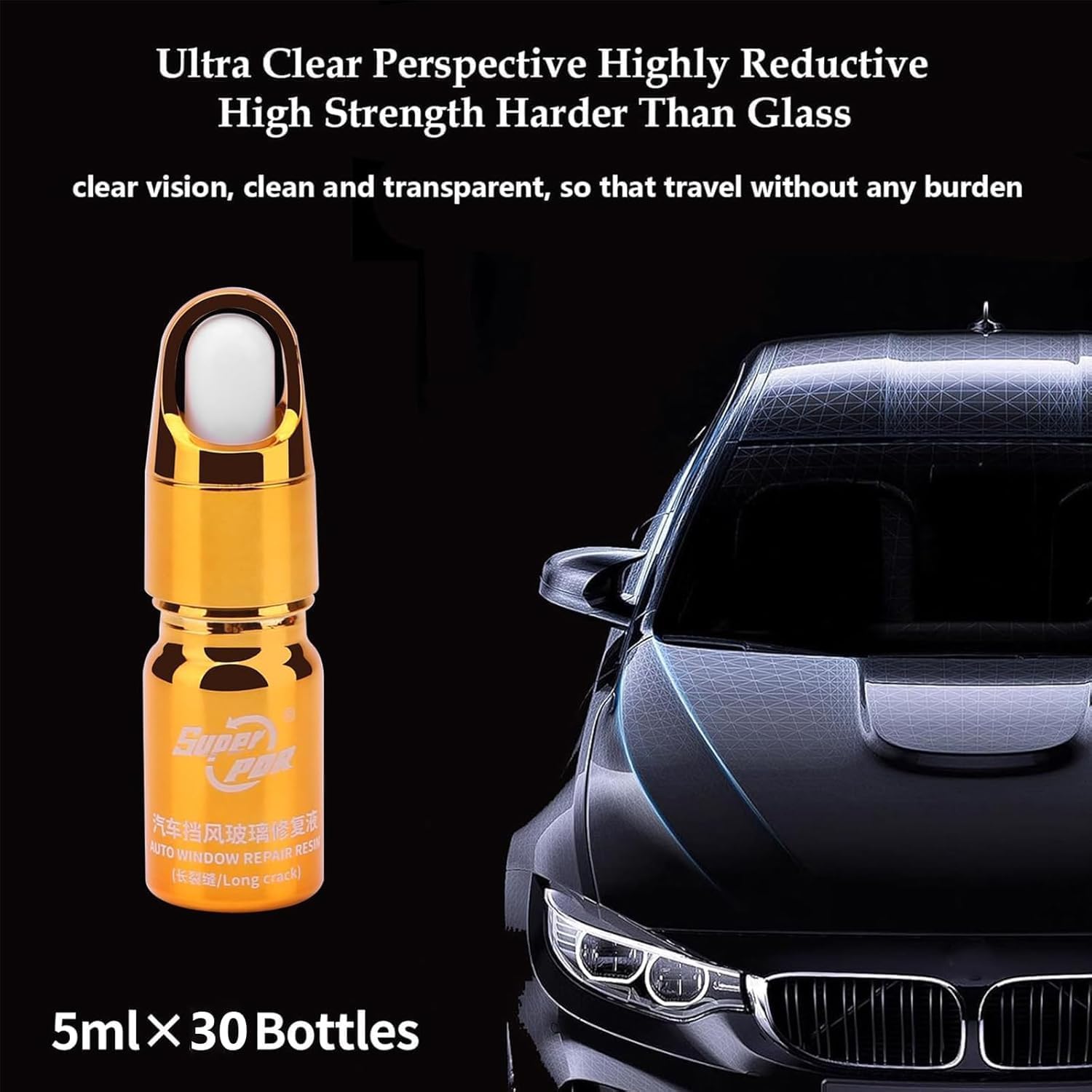 Super PDR Automotive Windshield Repair Kit, Professional Nano Glass Repair Kit, 20 Bottles Windshield Crack Repair Fluid for Chips, Cracks, Bulls-Eye, Star-Shape Damage of Automotive Car Windshield