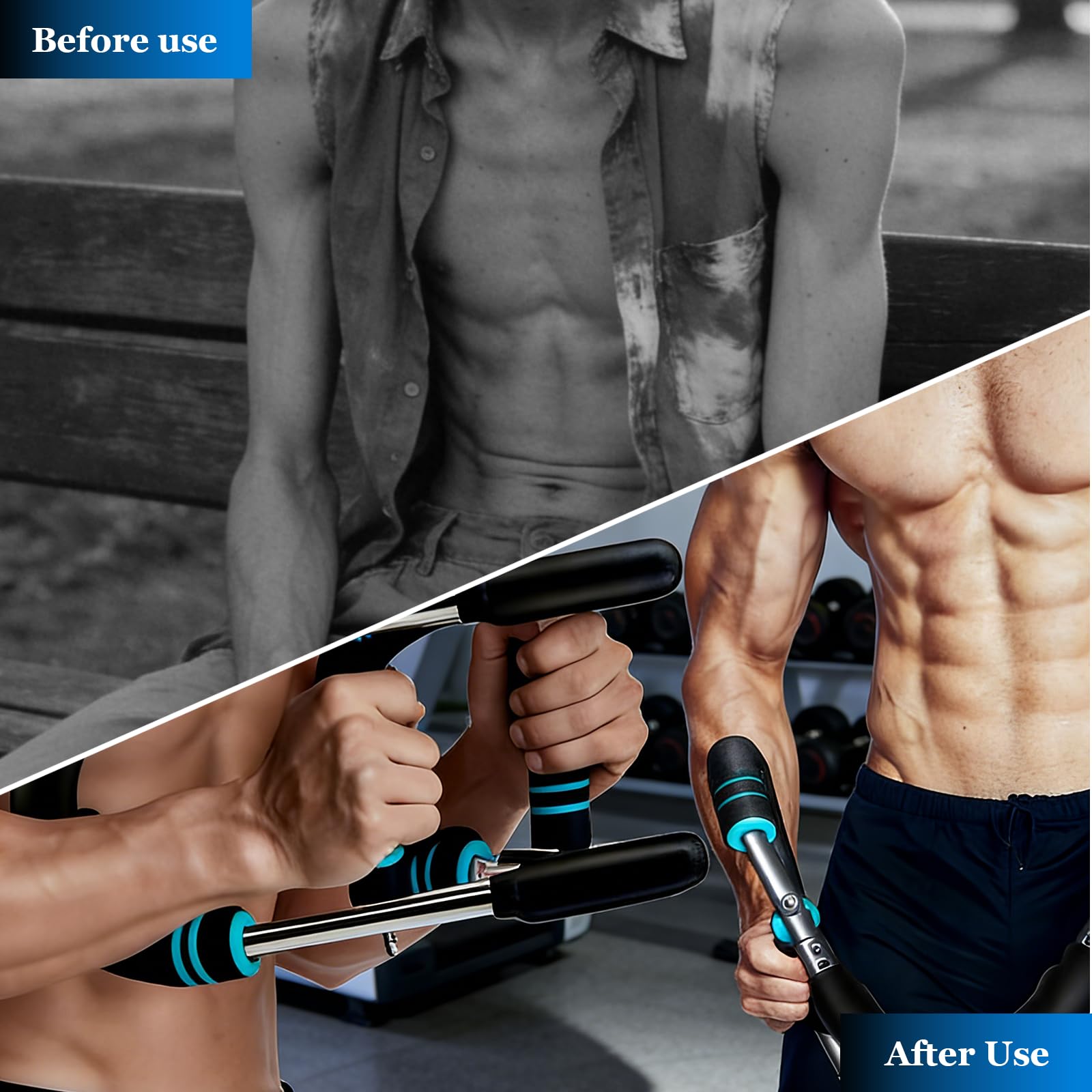 Twister Armtrainer, Verstellbares Brust Trainingsgerät & Muscle fit Gerät (30-50 kg), 3 Stufen Portable Power Twister Stange mit Abnehmbarem Design für Home Gym, Büro & Reise