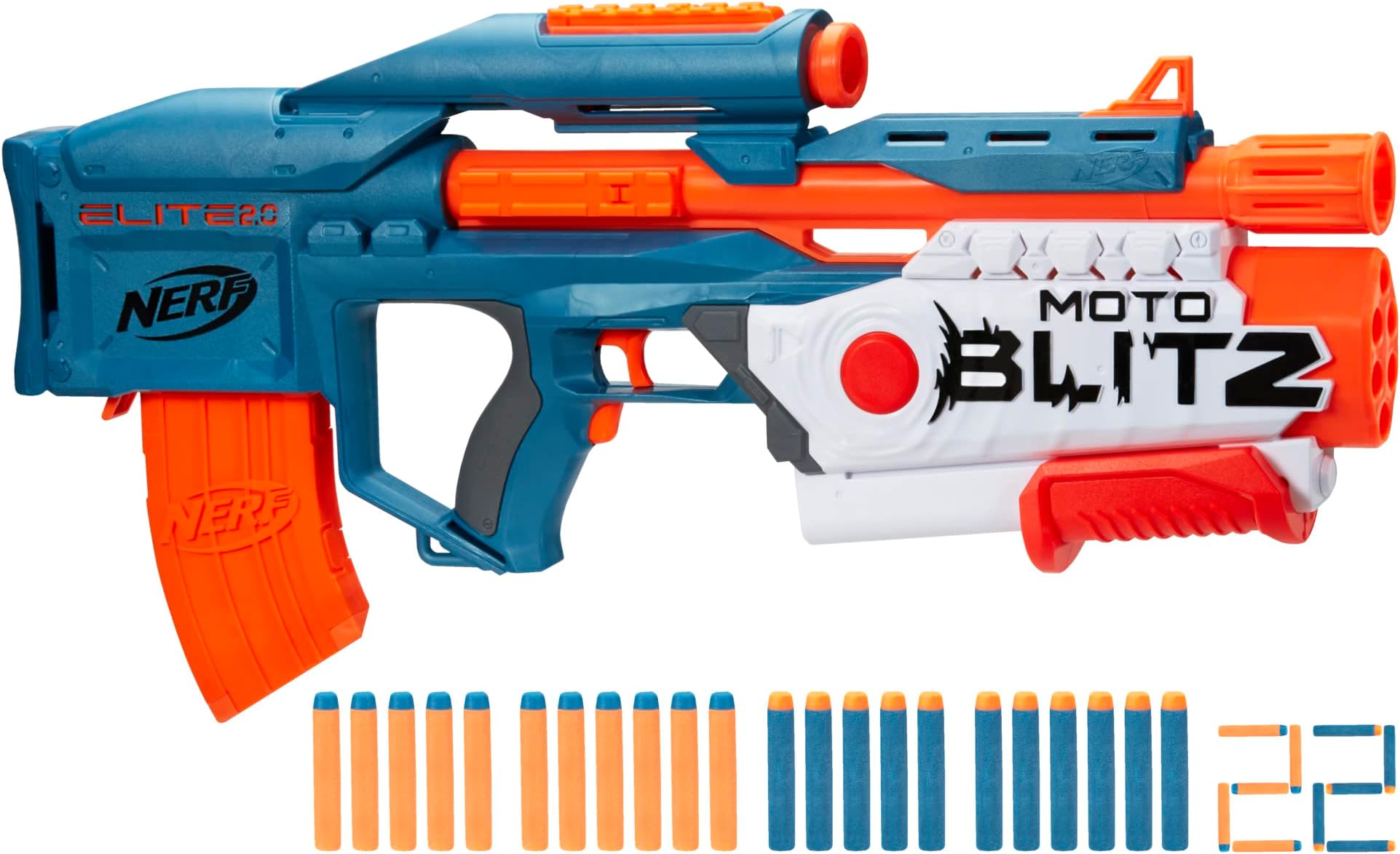 Elite 2.0 Motoblitz Blaster with Scope, Motorized 10-Dart Blasting, Airblitz 6 Darts, Outdoor Toys for 8 Year Old Boys & Girls