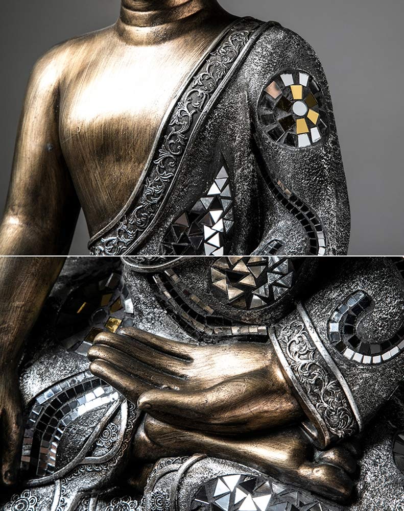 Amazon.co.jp: タイの仏像、お座り仏彫刻仏禅ガーデンホーム瞑想屋内大