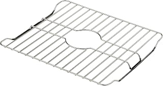 SunnyPoint Medium 304 Stainless Steel Sink Protector Rack - Rust-Proof Grid Prevents Scratches, Fits 16.15x12.4 Sinks with Center Drain