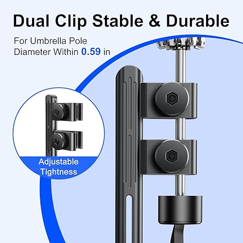 Miniatura 5 de Soporte de montaje de paraguas para cochecito de bebé, accesorio de paraguas triple, clip de conector de paraguas al manillar dentro de 1.18