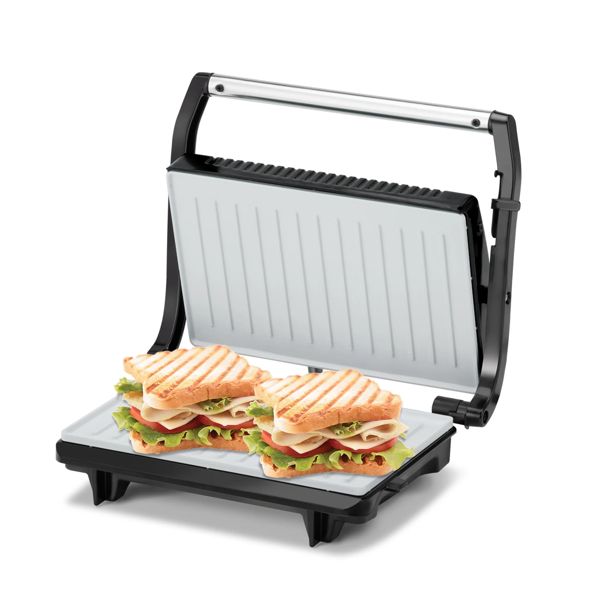 KENT 16025 Sandwich Grill 700W | Non-Toxic Ceramic Coating | Automatic Temperature Cut-off with LED Indicator | Adjustable Height Control, Metallic Silver, Standard (B07GWTWFS2) Amazon Price History, Amazon Price Tracker