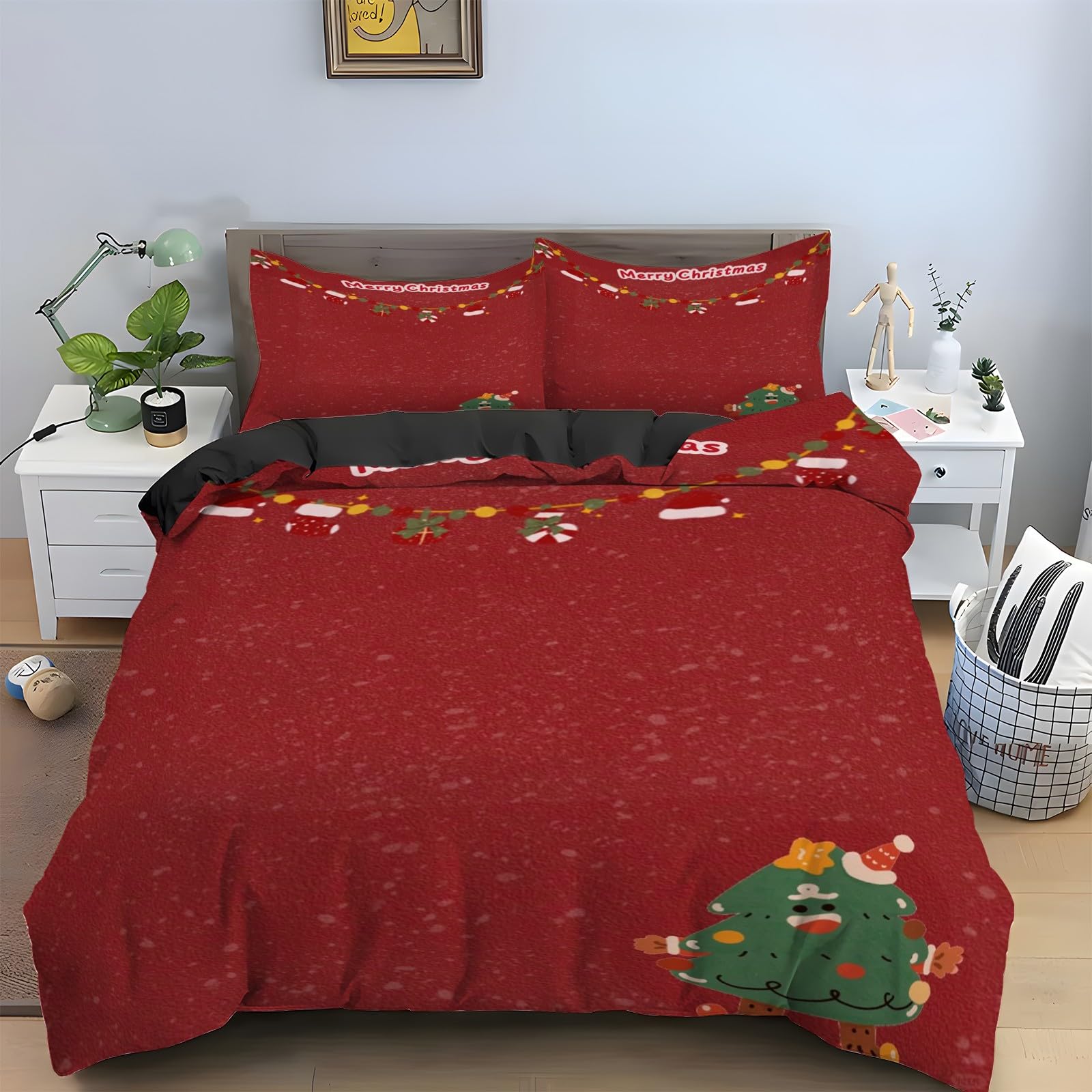 Ensemble de literie 3 pièces Noël 240x260 l'idée cadeau idéale pour la Nouvelle Année