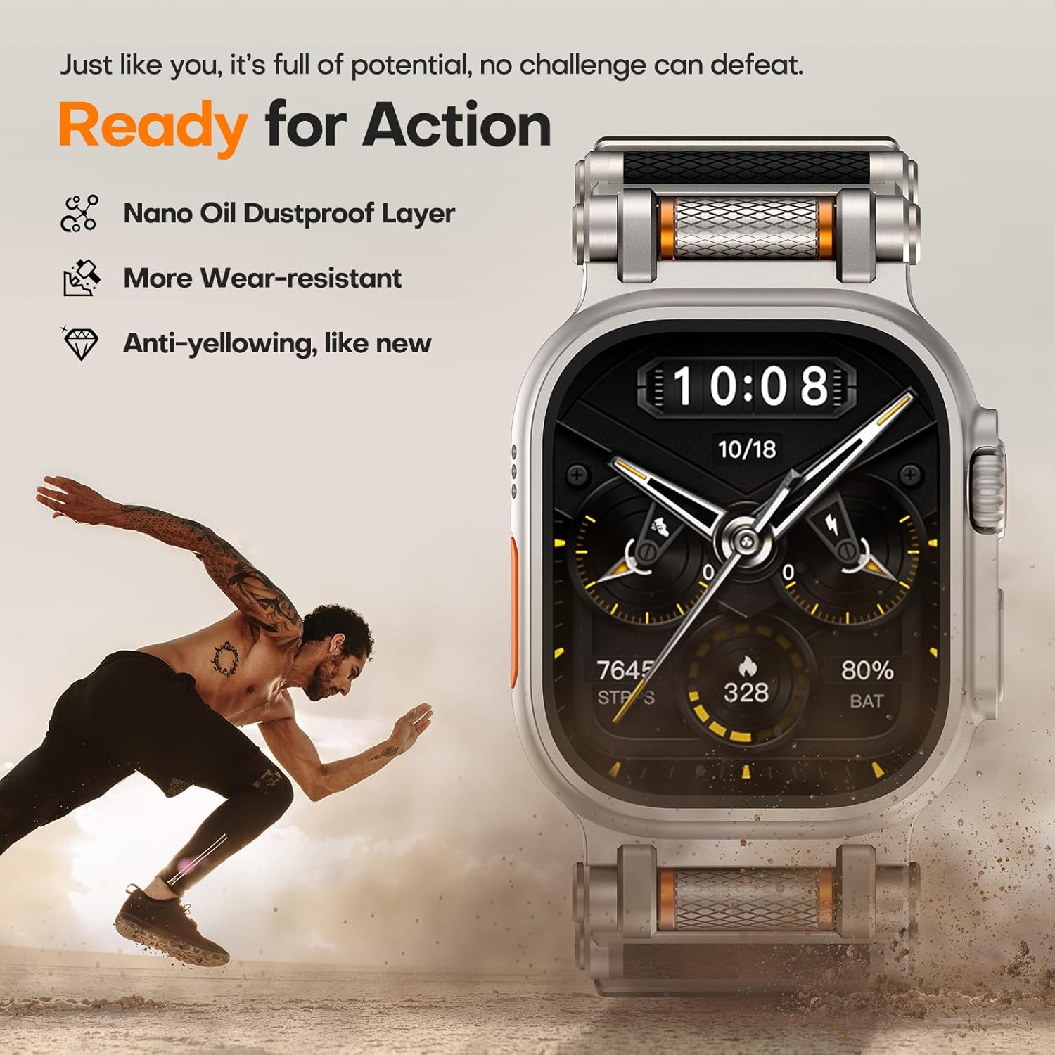 TAURI Silicone for Apple Watch Bands Ultra 3/2/1 49mm [Liquid Silicone Strap + Stainless Steel Metal Connector] Sport Band for iWatch 49mm Adjustable Band Men Women, Black - Image 6