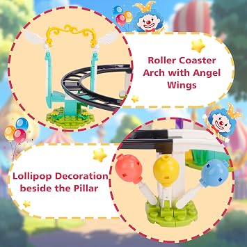 Roller Coaster Building Toy,Amusement Park Blocks Set,Construction Building Bricks Model Gift for Christmas,Birthday,New Year(812PCS)