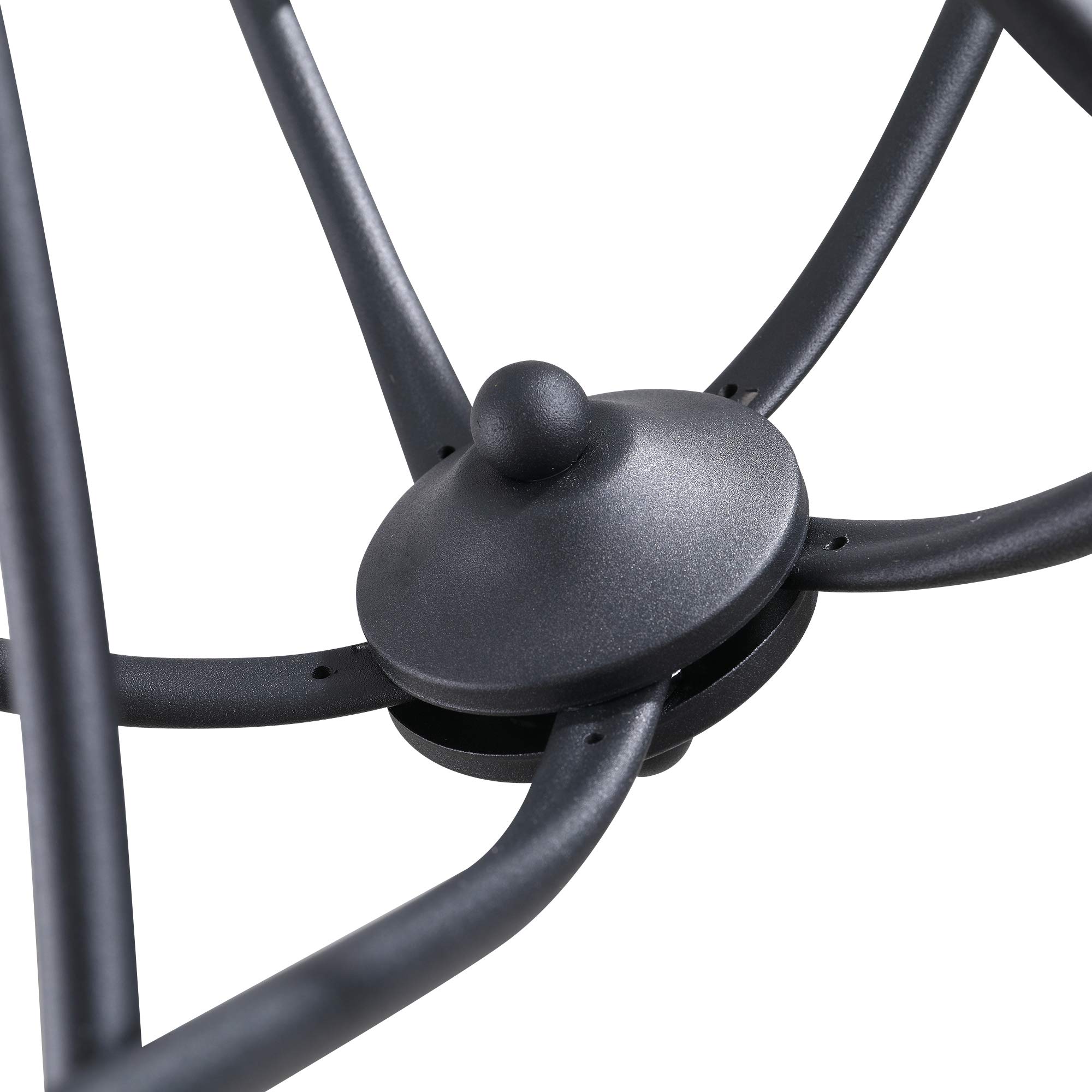 HOMCOM Lampadario a Soffitto Stile Rustico, Acciaio Intrecciato Nero con 5 Candelieri Regolabili e Pieghevoli Ф58 x 45cm