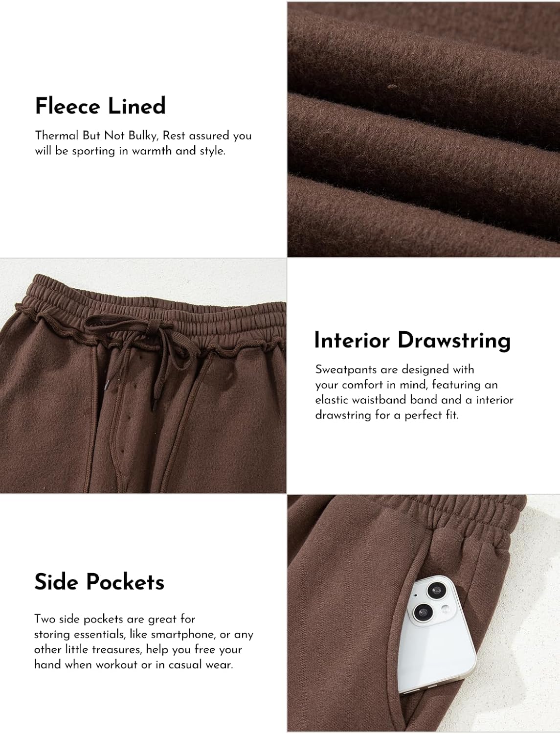 Aleumdr Womens Wide Legs Sweatpants Fleece Lined High Waisted Baggy Pants 2026 Trendy Casual Athletic Joggers with Pockets - Image 5