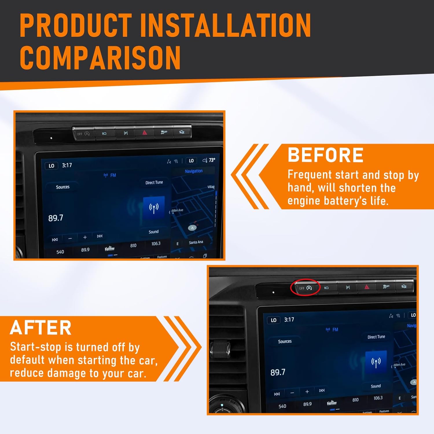 Auto Start Stop Eliminator Compatible with Ford F150 F-150 2021 2022 2023 2024 2025, Plug & Play Start/Stop Memory Module, Disables Auto Engine Stop