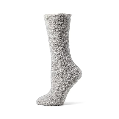 Barefoot Dreams CozyChic(r) Heathered Socks Crew Cut Socks Shoes Oyster/White