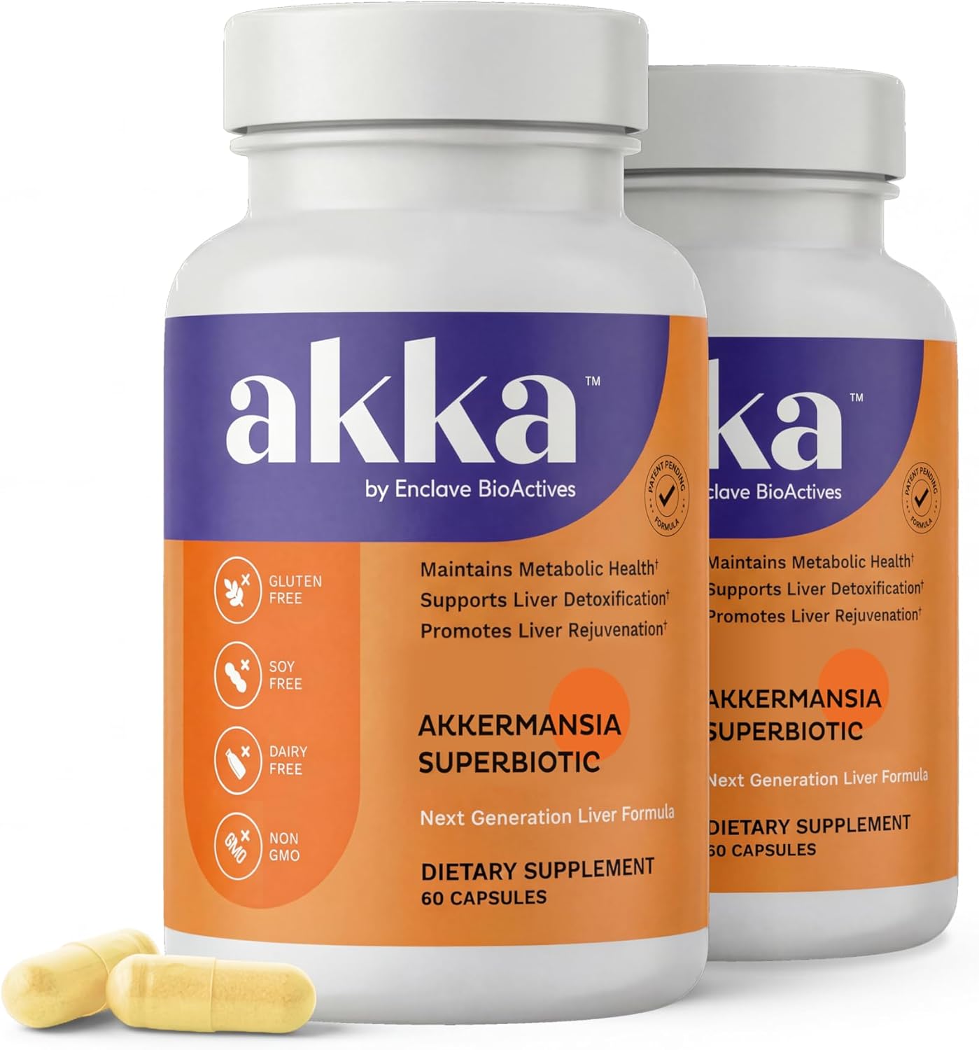 AKKA 2 Pack Premium Liver Cleanse Detox & Repair Superbiotic - Supports Liver Health & Function, Boosts Energy, Digestion & Metabolism with Bioavailable Pasteurized Akkermansia, Non-GMO, Gluten-Free
