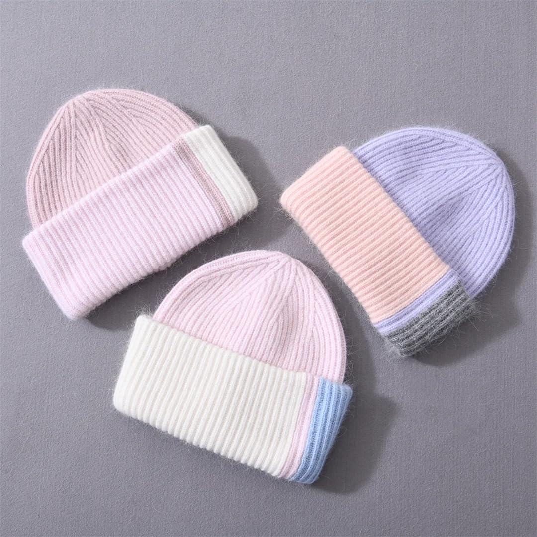 Wvapzxx Chapeau D'hiver En Fourrure Pour Femmes, Bonnet Tricoté Doux Et Chaud, Bonnet Skullies