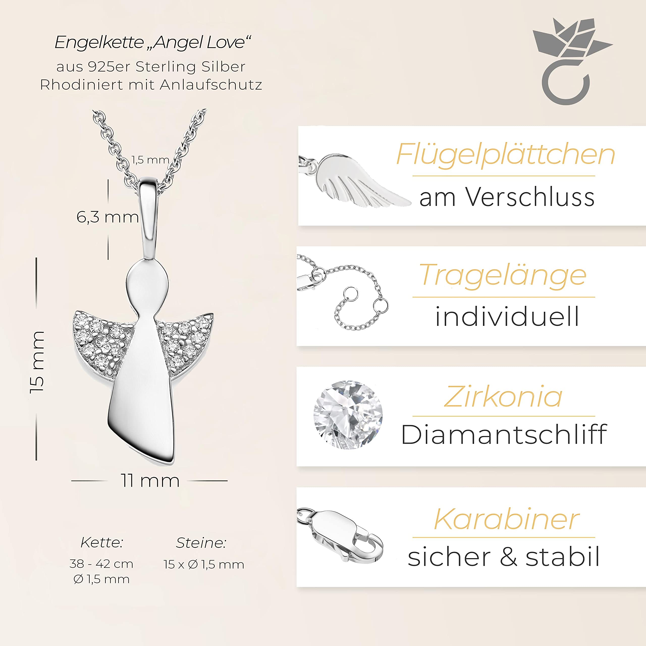 Geschenke zur Einschulung Mädchen, Schutzengel Kette Silber 925 Schulanfang | Engel-Anhänger Halskette, Geschenk zum ersten Schultag, Schultüte Inhalt Füllung Schulanfänger Schulkind, Kinder-Schmuck
