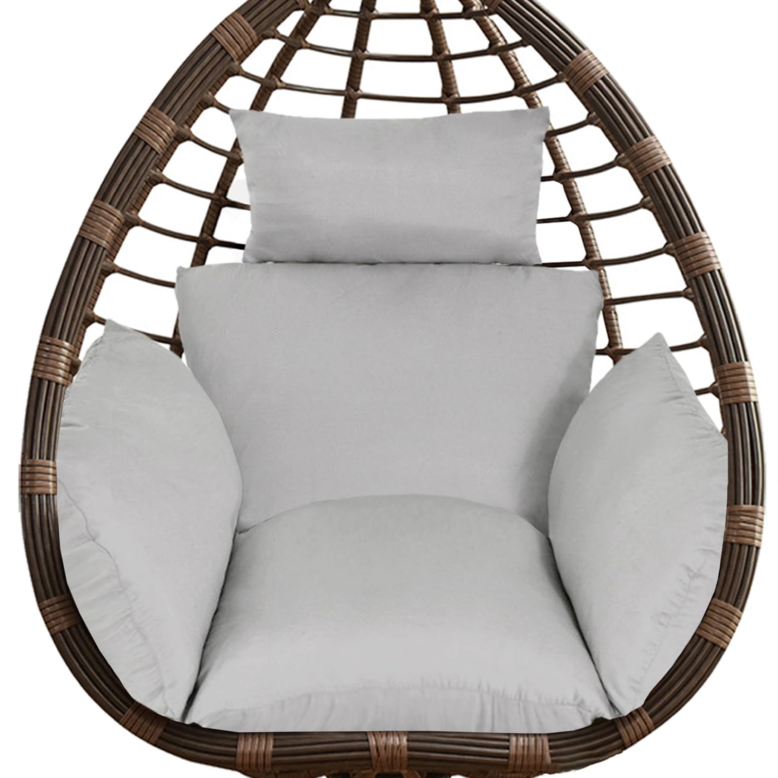 Egg Chair Cushion Replacement, Detachable Hanging Chair Cushion Washable, Thicken Hanging Basket Chair Cushions(Cushion only) (Grey)