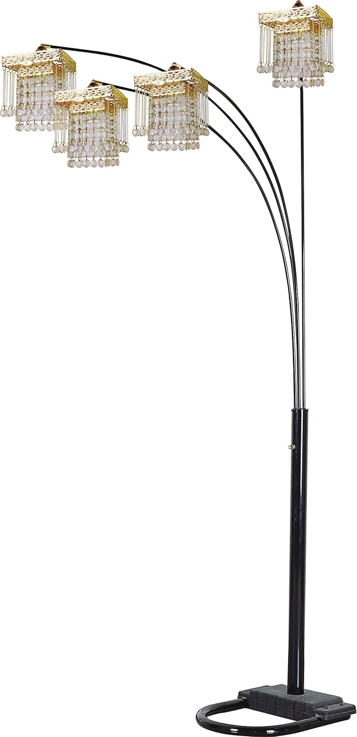 A6968BK Salvador Adjustable Arc Floor Lamp, 84-Inch, Black