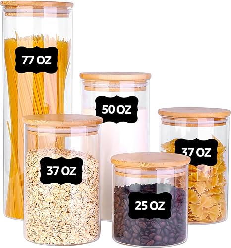 Vista 11 de Paquete de 2 tarros cuadrados de boca súper ancha de 1.1 galones, con marcas de medición, tapas a prueba de fugas para despensa de cocina