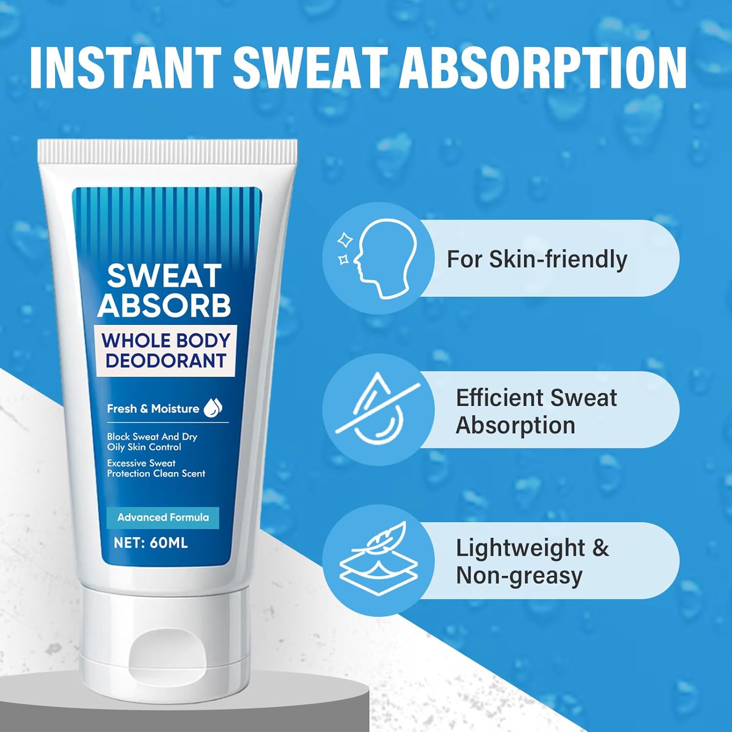 Face Sweat Blocker, Long-Lasting Face Antiperspirant, Sweat Absorbing Lotion, Oily Skin Control,Suitable for Men & Women, 60ml - Image 4