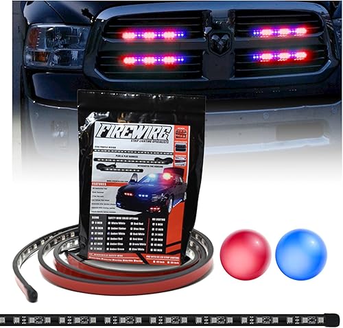 Miniatura 2 de Firewire Luces estroboscópicas de emergencia LED para camiones  Kit de rejilla delantera de iluminación de vehículo de seguridad roja y blanca de 15