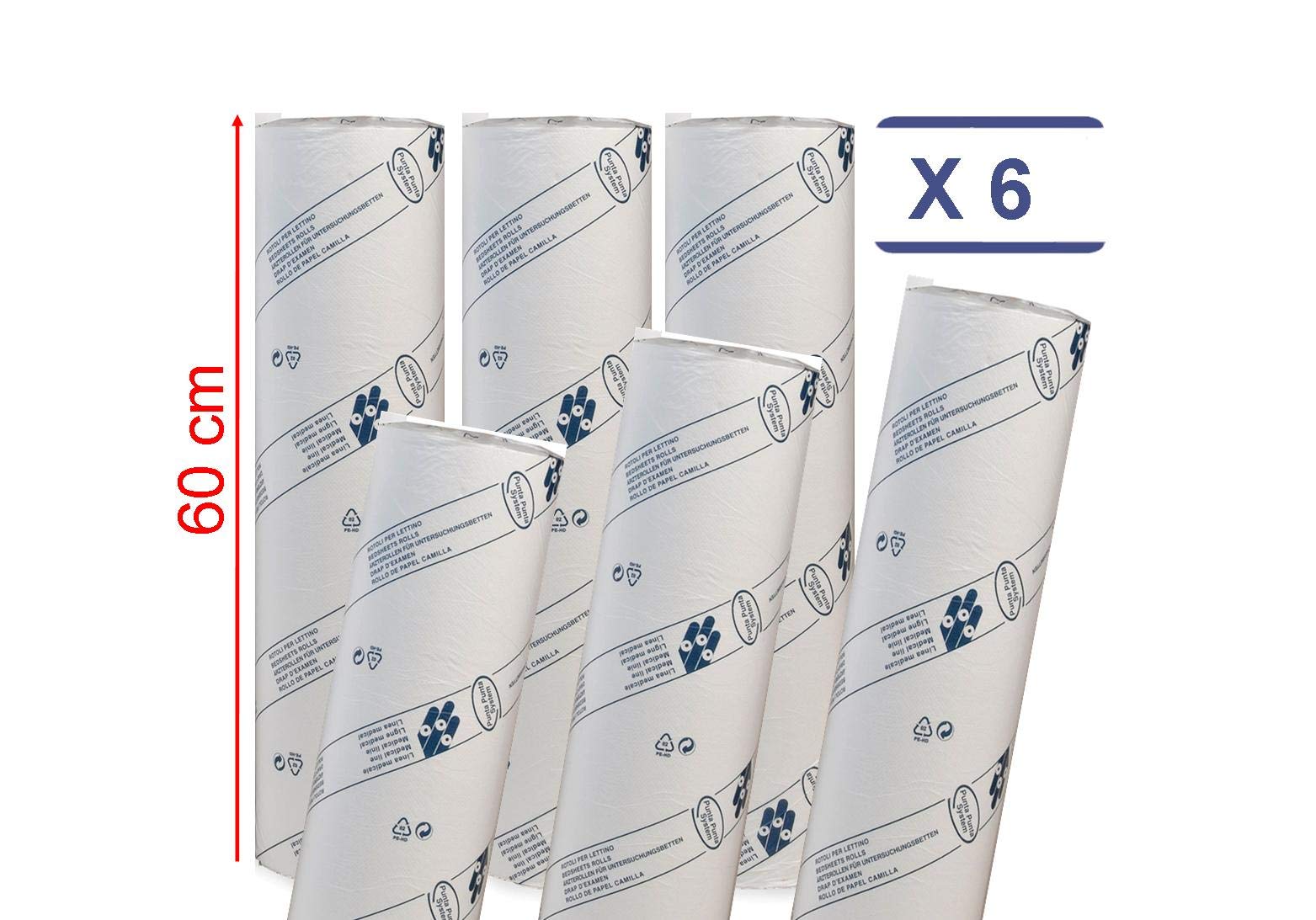 MFB Provence® - Draps D'examen Ouate Luxe 60 cm - 6 rouleaux - Gaufré - Dimension 60x35cm