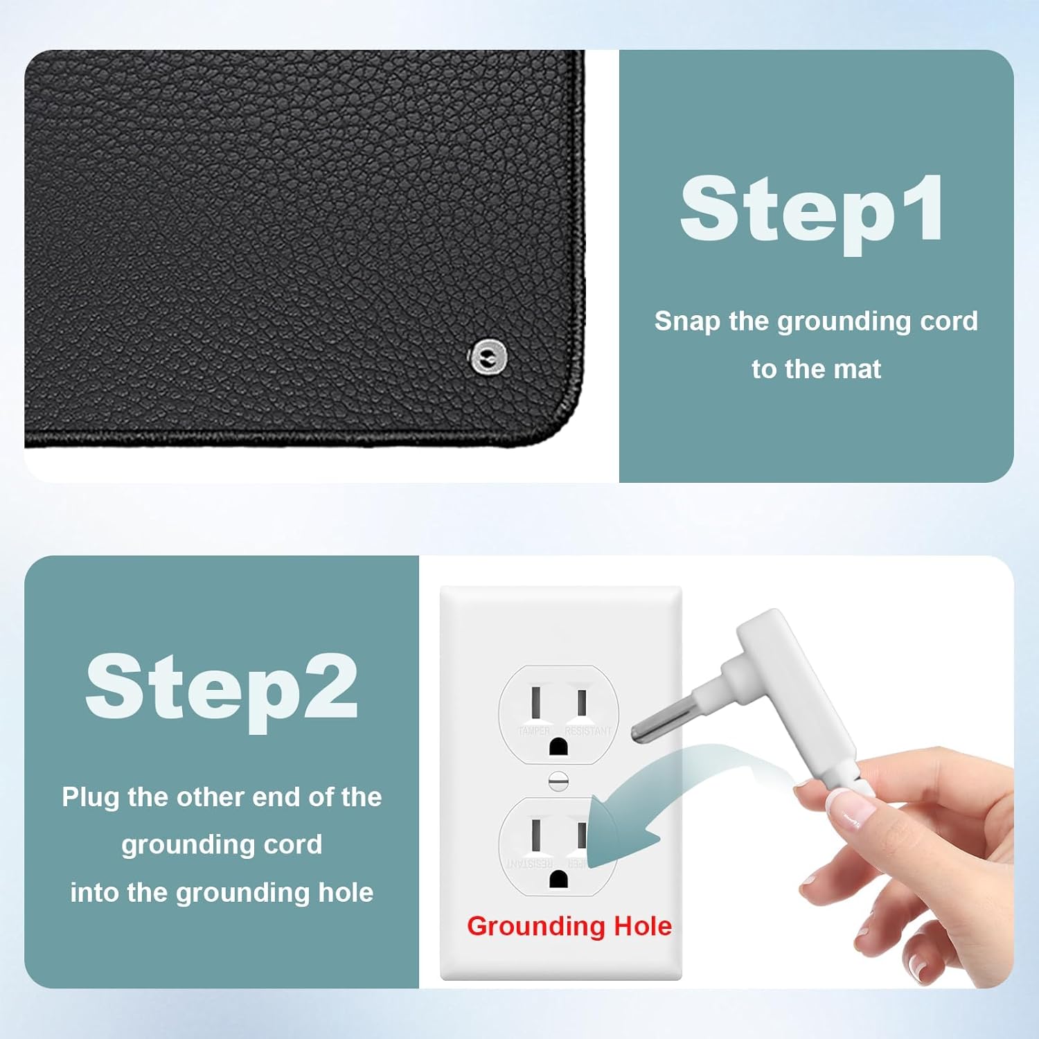 Grounding Mat Copper Grounding Rod Kit, Includes 40ft &15ft Grounding Cord for Better Sleep Wellness Balance