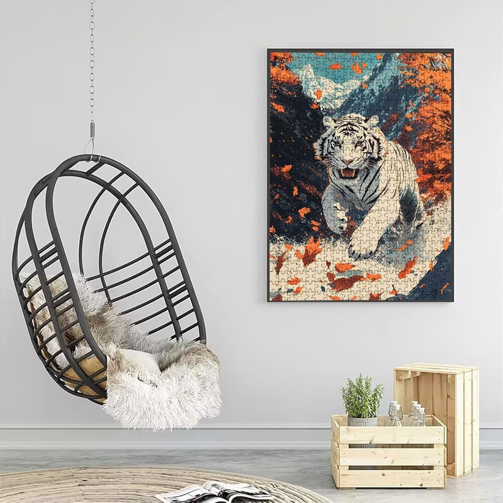 Puzzle 4000 Pezzi, Tigre Bianca Feroce 3D Puzzle per Adulti Impegnativo, Educa Puzzles Artistico, Divertente E Stimolante Puzzles Decorativo per La Famiglia, Regalo e Decorazione Pareti DX0YL6-969