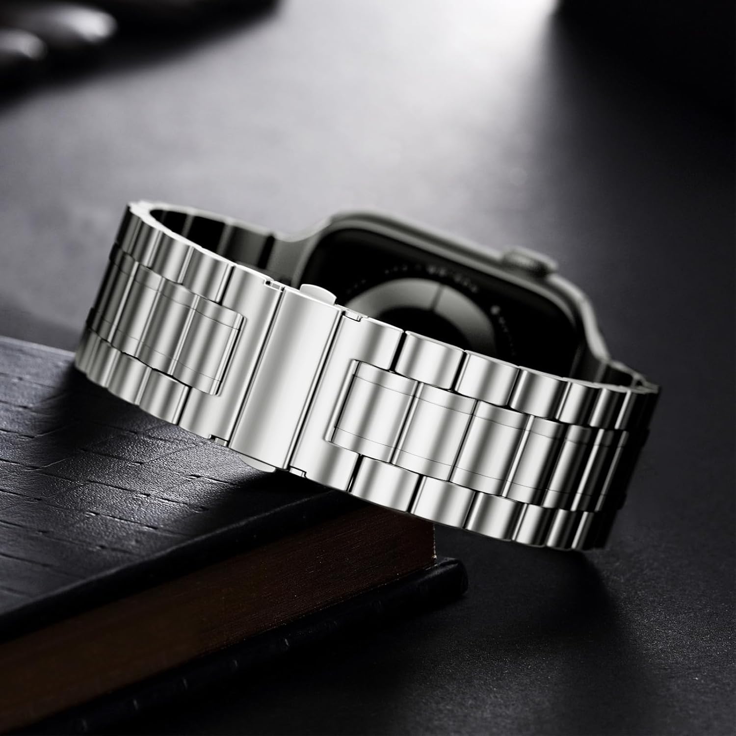 Bestig Compatible with Apple Watch Bands for Men Women 40mm 38mm 41mm 42mm Series 11 10,Premium Solid Stainless Steel Metal Business Wristband Strap for iWatch Series 10 9 8 7 6 SE 5 4 3 2 1,Starlight