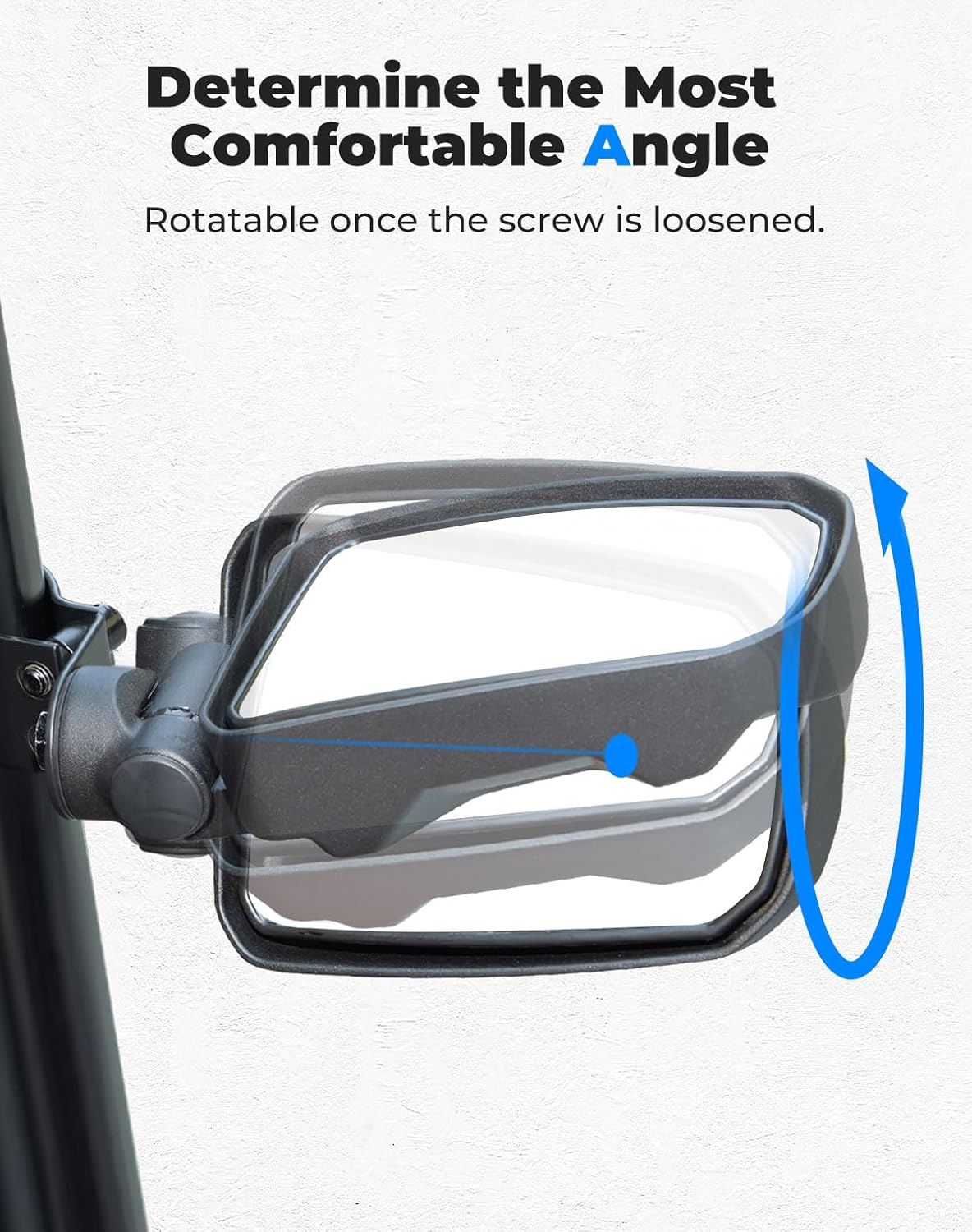 KEMIMOTO UTV Adjustable Side Mirrors, Side View Mirror for Pro-Fit Cage Breakaway Rear View Mirrors Compatible with Polaris Ranger 570 500 900 1000 General 1000 Can-Am Maverick Trail