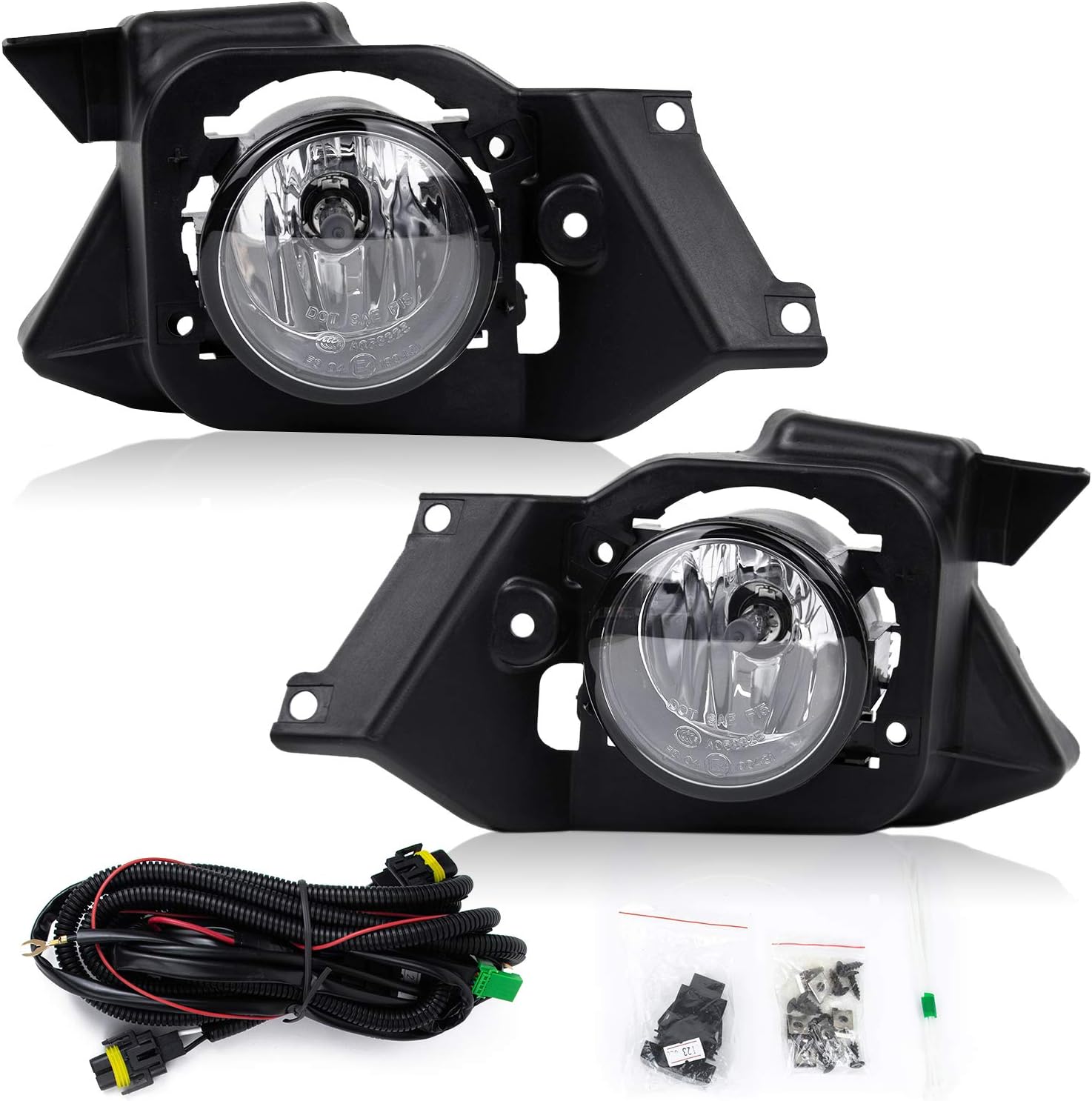 Fog Lights for 2012 2013 2014 CRV Driving Bumper Lamps with Wiring Harness& Switch Clear Lens Assembly Set FL7030