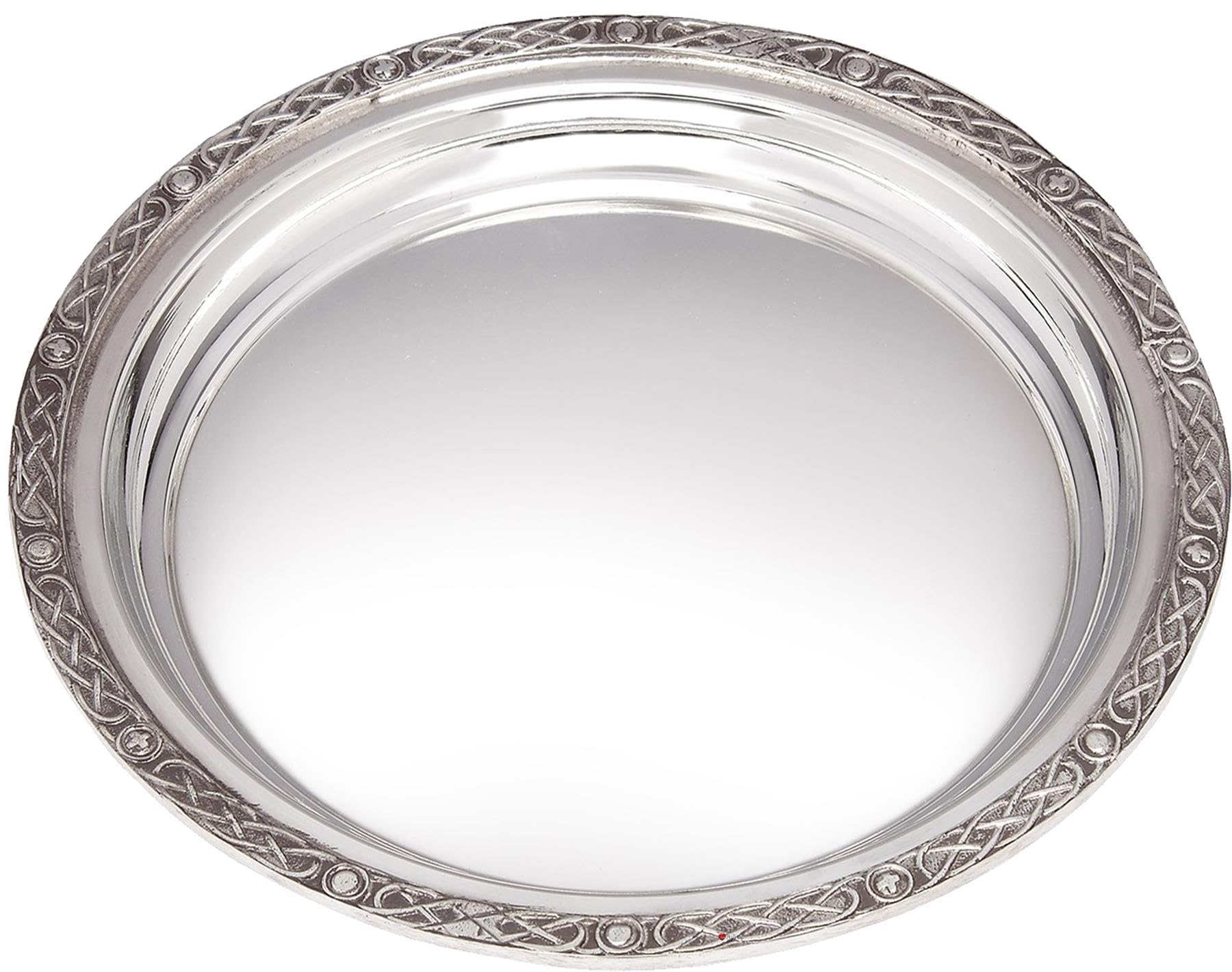 Plateau étain celtique brillant de 170 mm comme vide-poche de salon chic