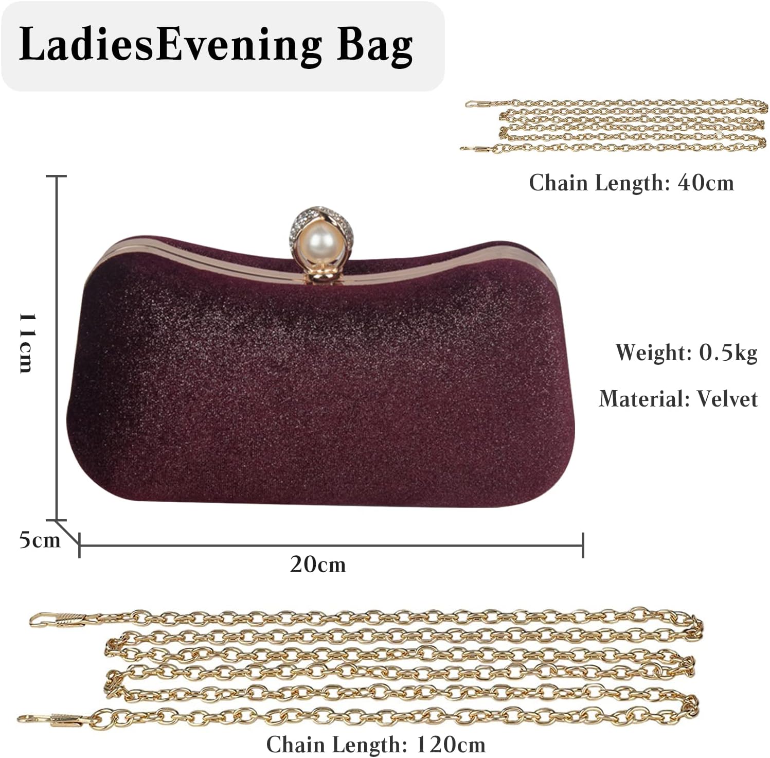 CORIOS Velvet Evening Bag for Women Glitter Clutch Bag Sparkly Sequins Handbag Shoulder Bag