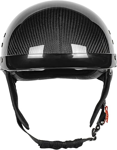 Miniatura 3 de Medio casco de motocicleta de fibra de carbono para adultos, hombres y mujeres, cascos retro de cara abierta aprobados por DOT con visera, diseño