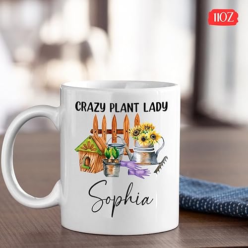Miniatura 4 de Crazy Plant Lady - Taza de café personalizada para jardineros, regalos para jardineros, taza personalizada para amantes de las plantas, taza de