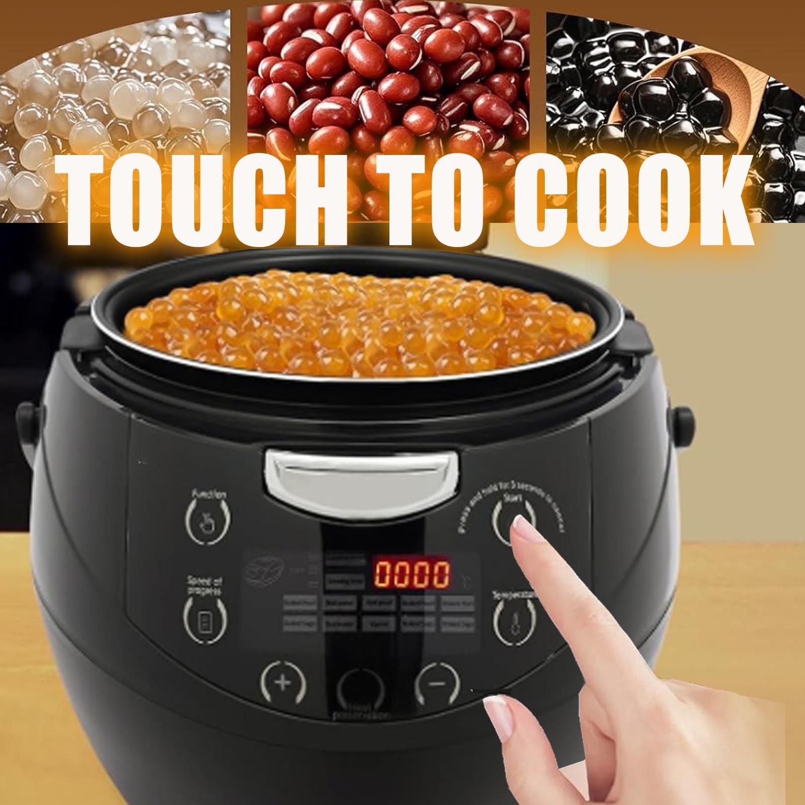Cocedor De Perlas Comercial 6L/8L,MáQuina AutomáTica Para Preparar Té Leche 900/1350W Y Olla EléCtrica De Sobremesa Para Hacer Perlas Tapioca.Para PudíN,Sagú Y Bolas Taro,8L1350W